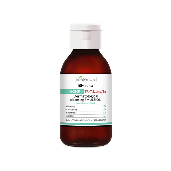 Bielenda DR MEDICA ACNE Dermatológiai tisztító gél arcra, dekoltázsra és hátra - 250 ml