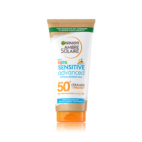 Garnier Ambre Solaire Kids Sensitive Advanced tej, nagyon magas védelem a gyermekek érzékeny bőrére, SPF 50+, 175ml