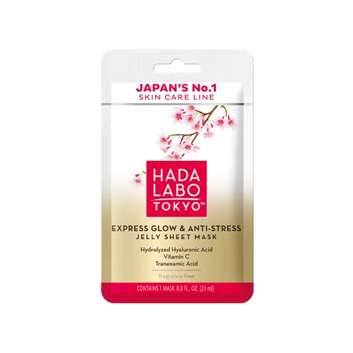 Hada Labo Tokyo Express Glow & Anti Stress Jelly Sheet Mask - Intenzív Hidratáló fátyolmaszk - 23 ml